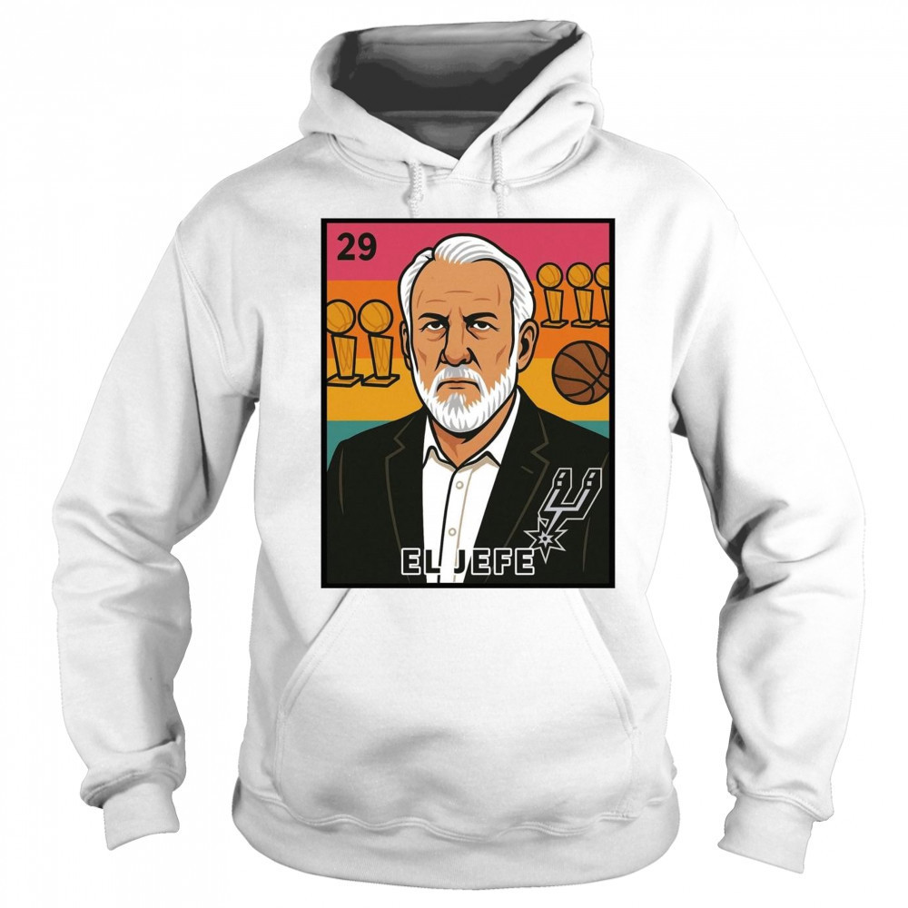 Spurnandez El Jefe Porvida Gregg Popovich San Antonio Spurs Retro Poster t-shirt Hoodie