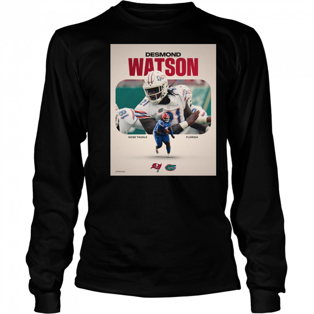 Tampa Bay Buccaneers Football Desmond Watson Nose Tackle Florida Poster t-shirt Long Sleeved