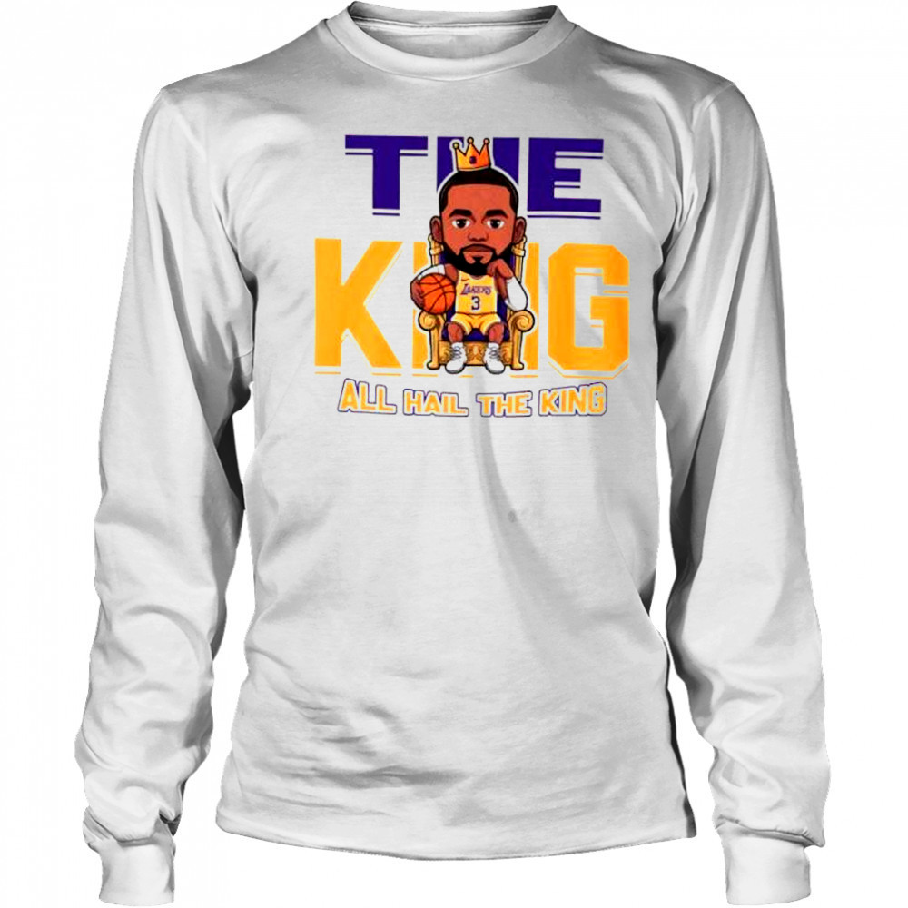 The king all hail the king LeBron James Los Angeles Lakers chibi shirt Long Sleeved