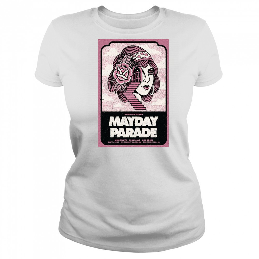 Three Cheers For 20 Years Tour Mayday Parade Microwave Grayscale Like Roses June 6 2025 Shirt Women's T-shirt