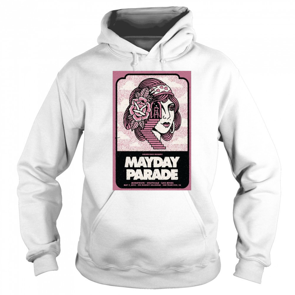 Three Cheers For 20 Years Tour Mayday Parade Microwave Grayscale Like Roses June 6 2025 Shirt Hoodie