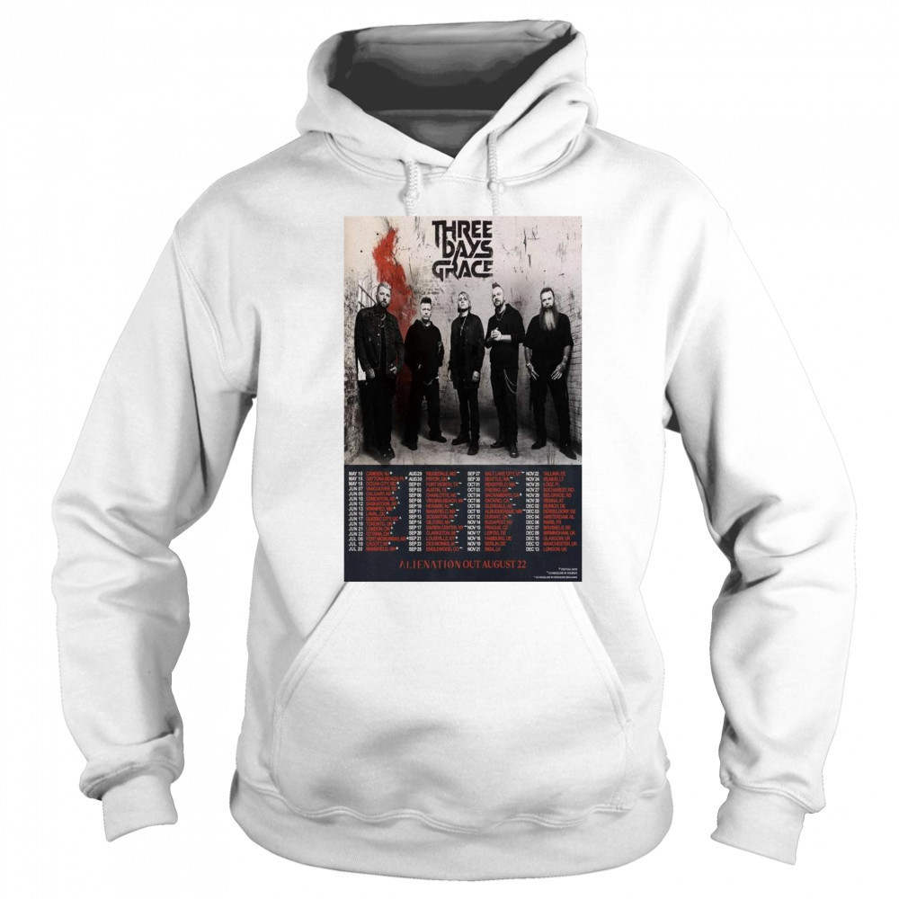 Three Days Grace ALIENATION Out August 22 Tour t-shirt Hoodie