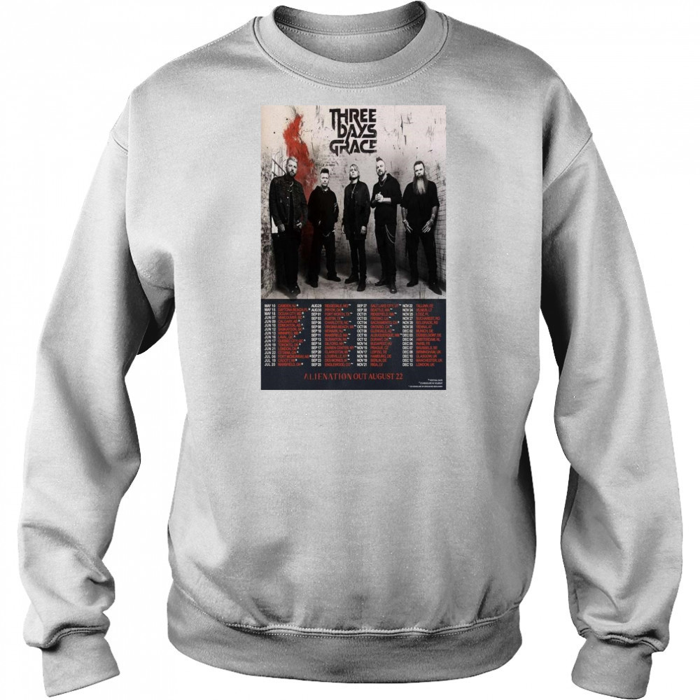 Three Days Grace ALIENATION Out August 22 Tour t-shirt Sweatshirt