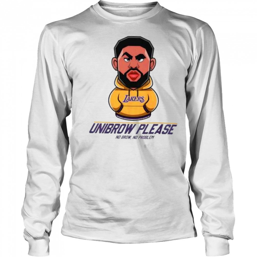 Unibrow please no brow no problem Anthony Davis Los Angeles Lakers shirt Long Sleeved