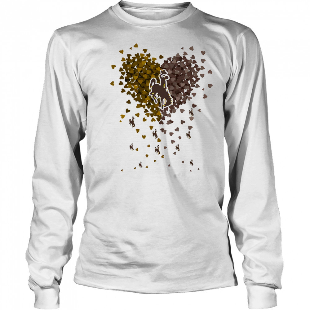 Wyoming Cowboys heart explosion shirt Long Sleeved
