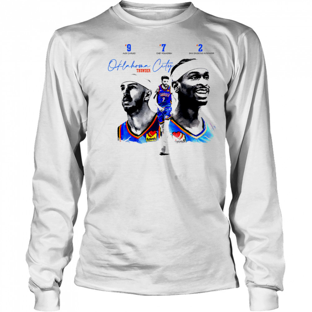 3 legendary players of the current Oklahoma City Thunder team shirt Long Sleeved