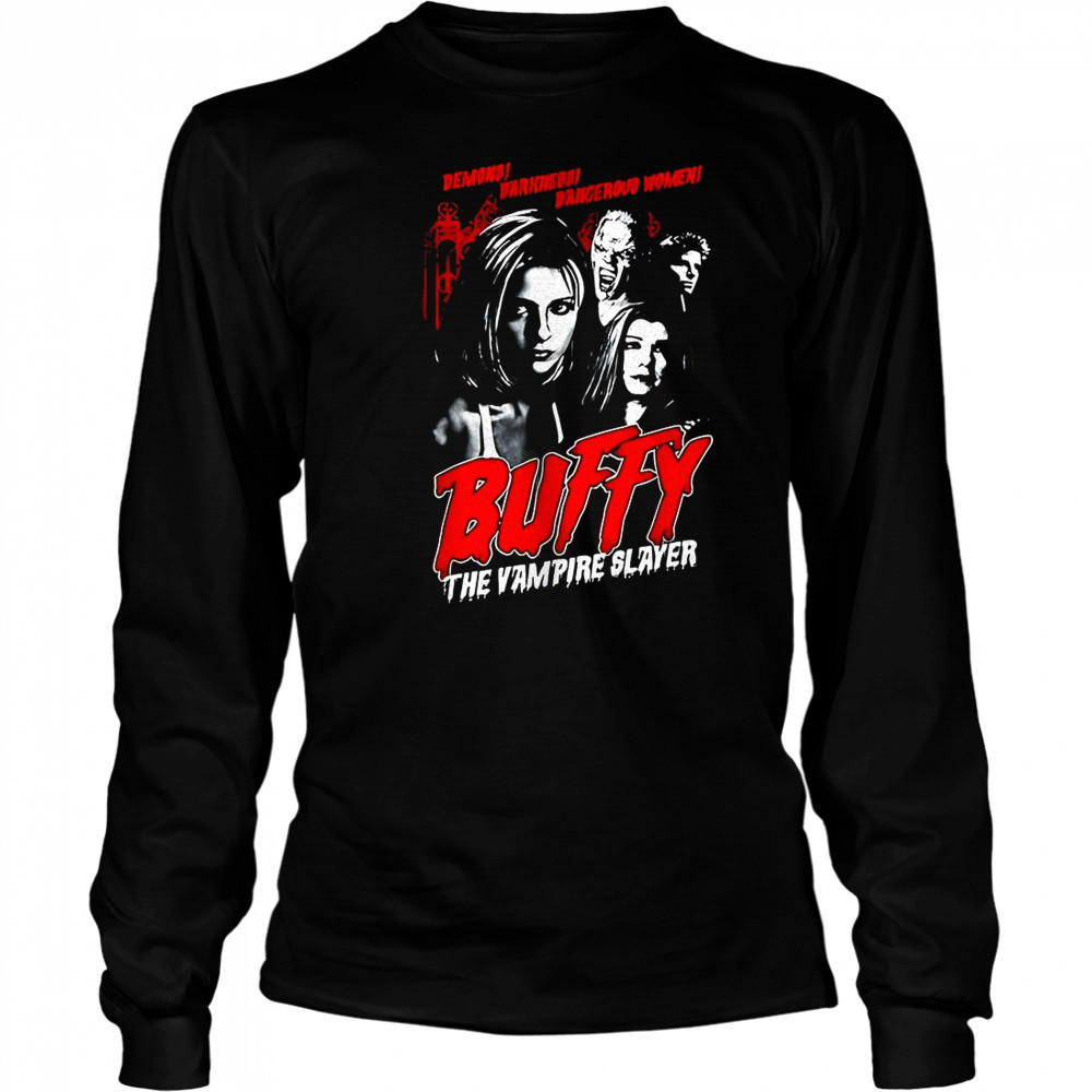 Buffy the vampire slayer horror poster tv show shirt Long Sleeved