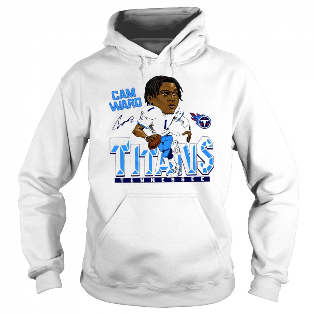 Cameron Ward Tennessee Titans Homage 2025 NFL Draft Caricature Player Graphic Tri Blend T Shirt Hoodie