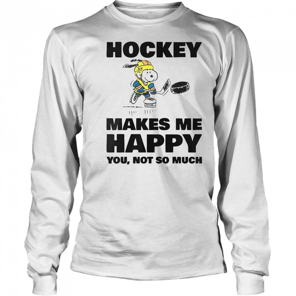 Hockey Makes Me Happy T-Shirt Long Sleeved