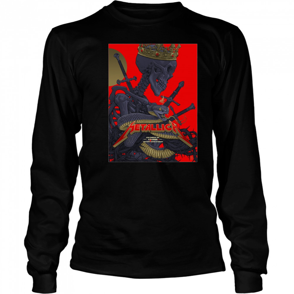 Metallica Columbus OH May 11th 2025 Historic Crew Stadium Poster t-shirt Long Sleeved