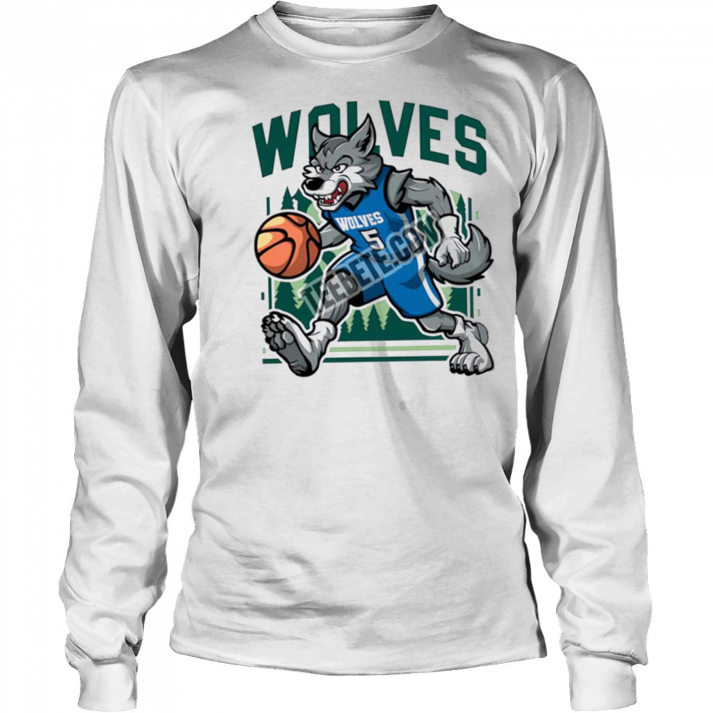 Minnesota Timberwolves Mascot Basketball Shirt Long Sleeved