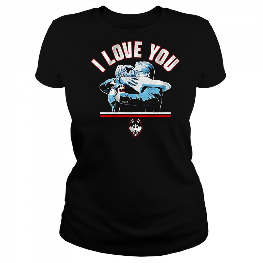 Paige Bueckers and Geno Auriemma UConn Huskies men’s basketball I love you shirt Women's T-shirt