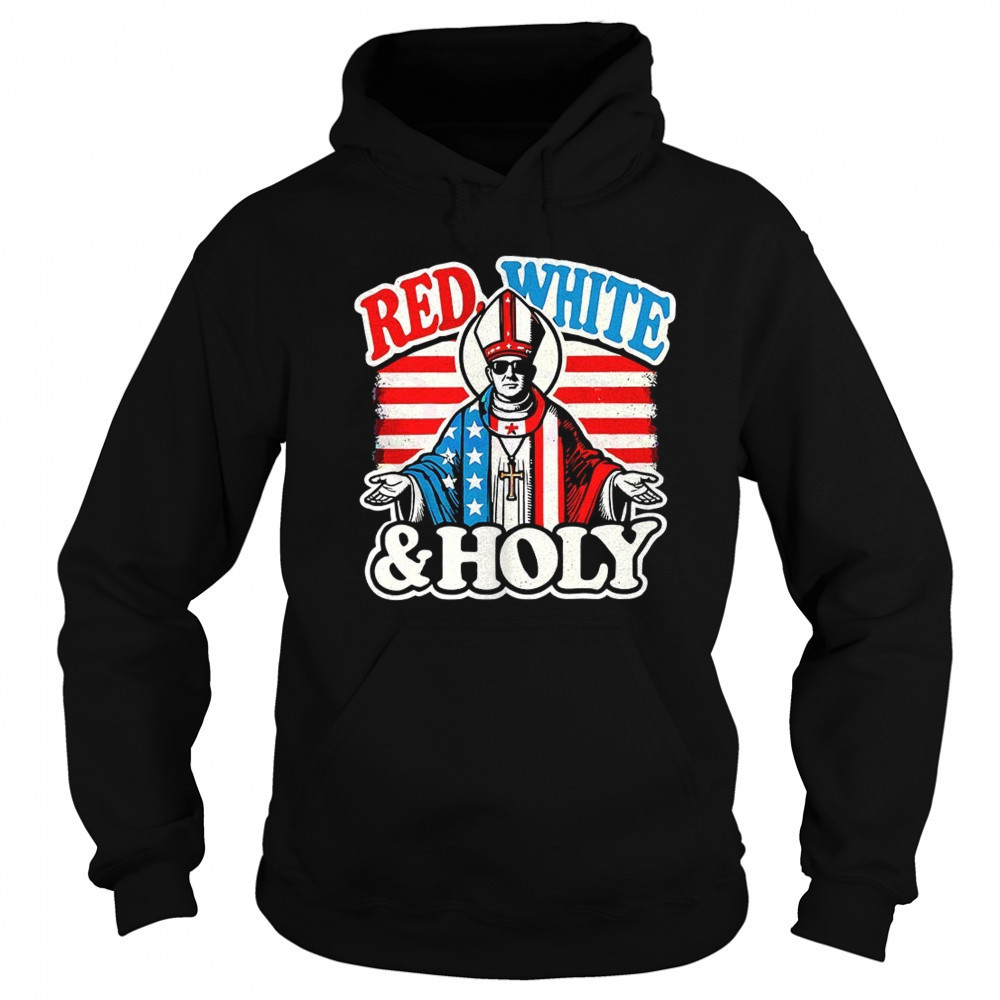 Red white and holly Pope Leo XIV first American Pope shirt Hoodie