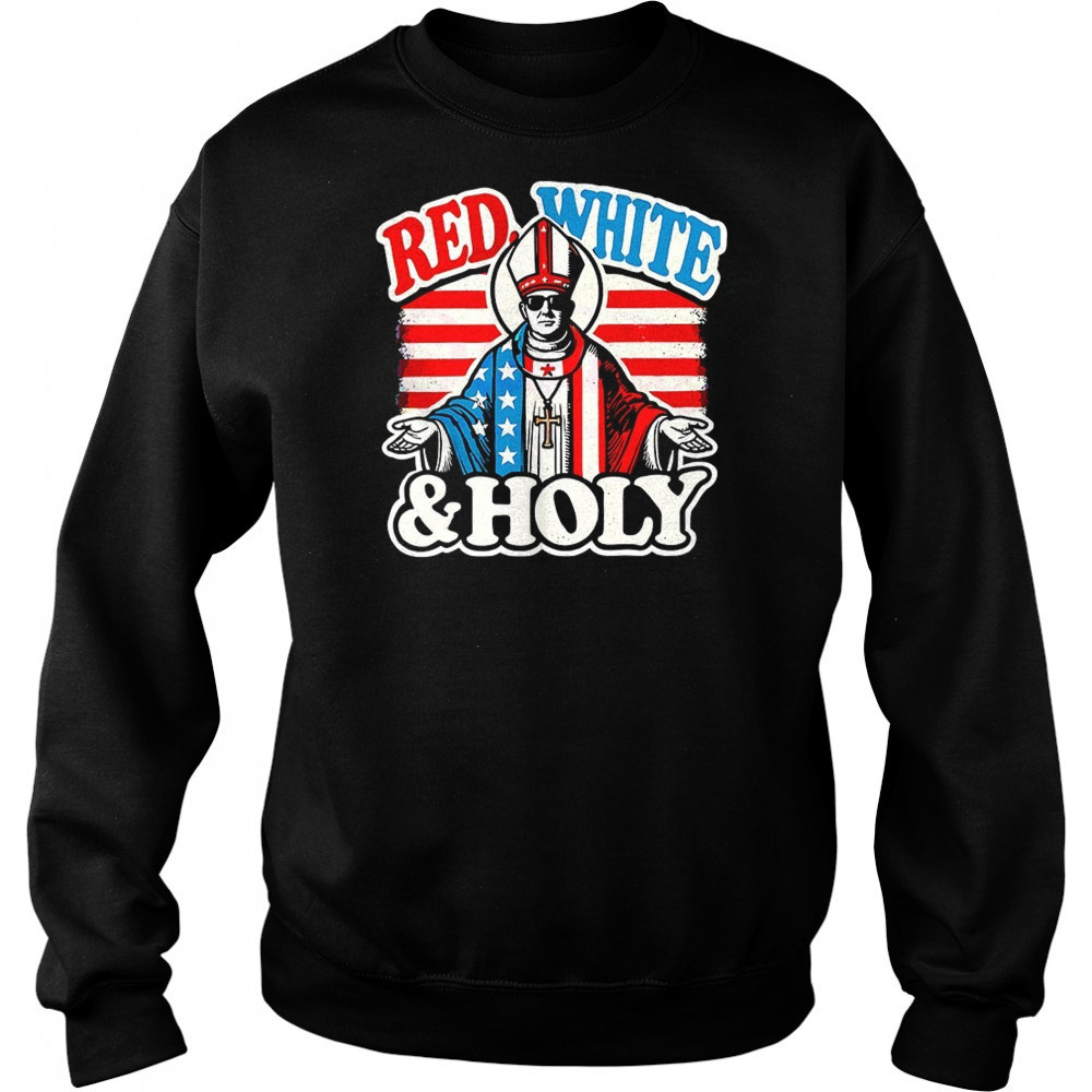 Red white and holly Pope Leo XIV first American Pope shirt Sweatshirt