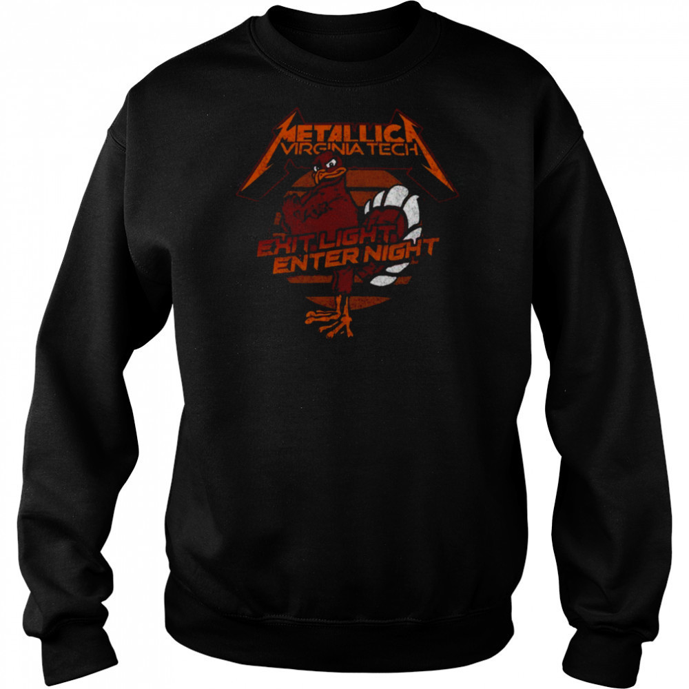 Retro Brand Black Virginia Tech Hokies Metallica Retro T Shirt Sweatshirt