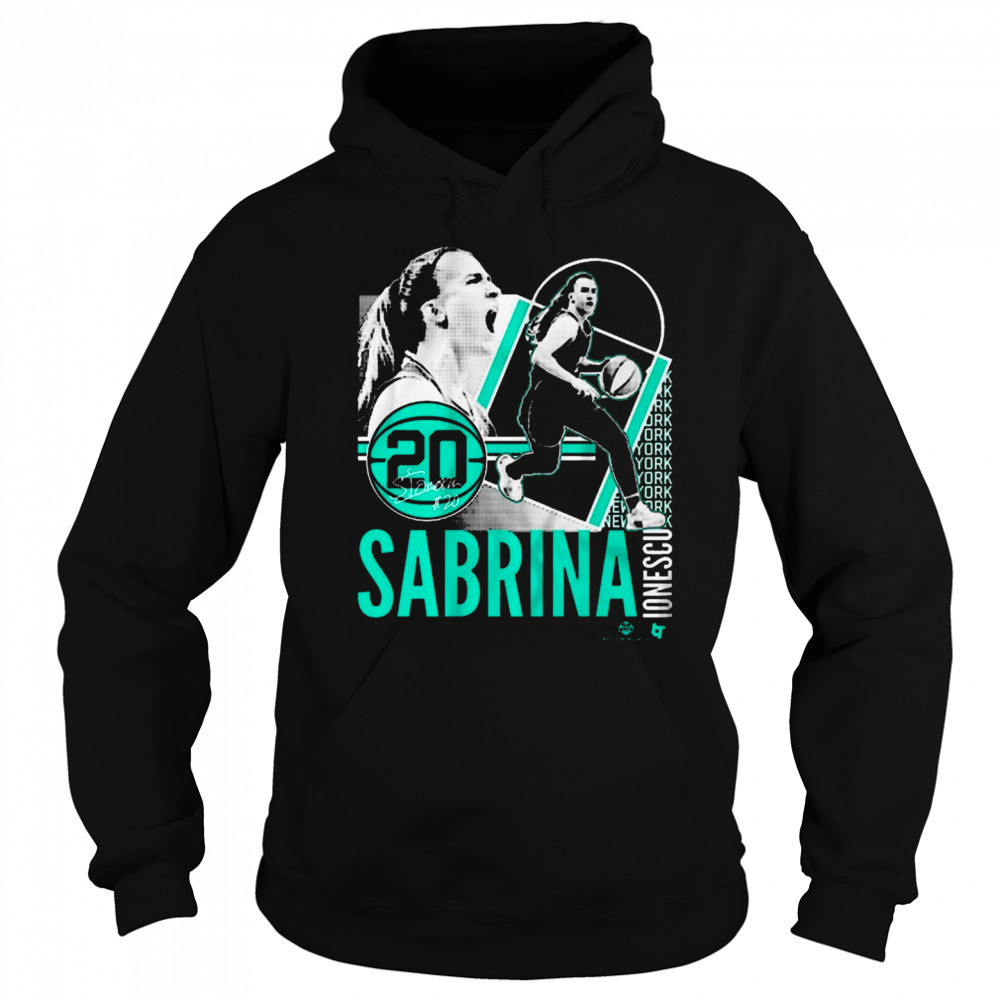 Sabrina Ionescu 20 New York Liberty Basketball Collage Frame Signature t-shirt Hoodie