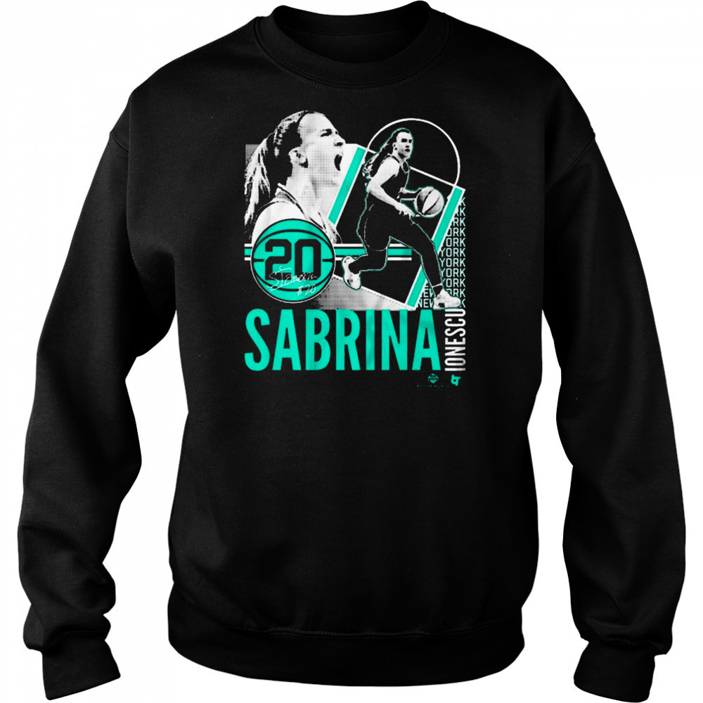 Sabrina Ionescu 20 New York Liberty Basketball Collage Frame Signature t-shirt Sweatshirt