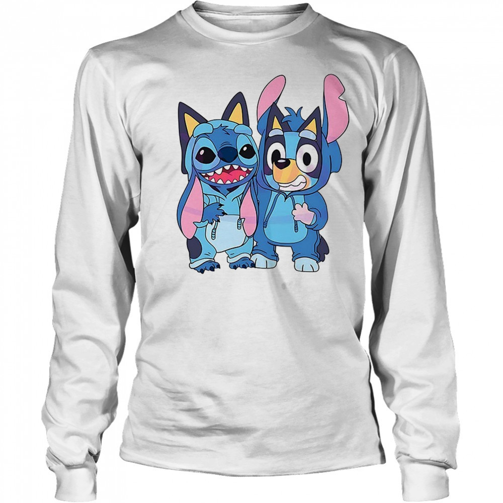Stitch and Bluey bluey costume cute cartoon characters shirt Long Sleeved