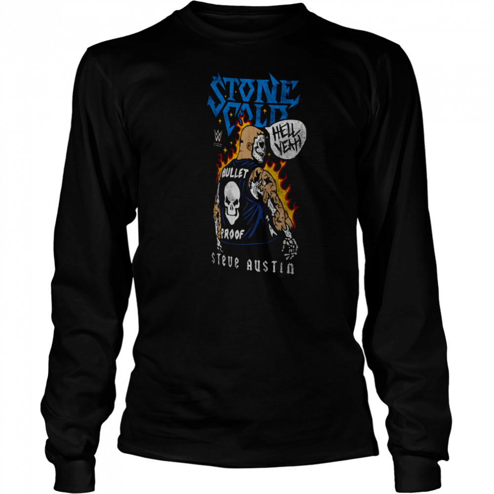 Stone Cold Steve Austin Ripple Junction Skeleton T Shirt Long Sleeved