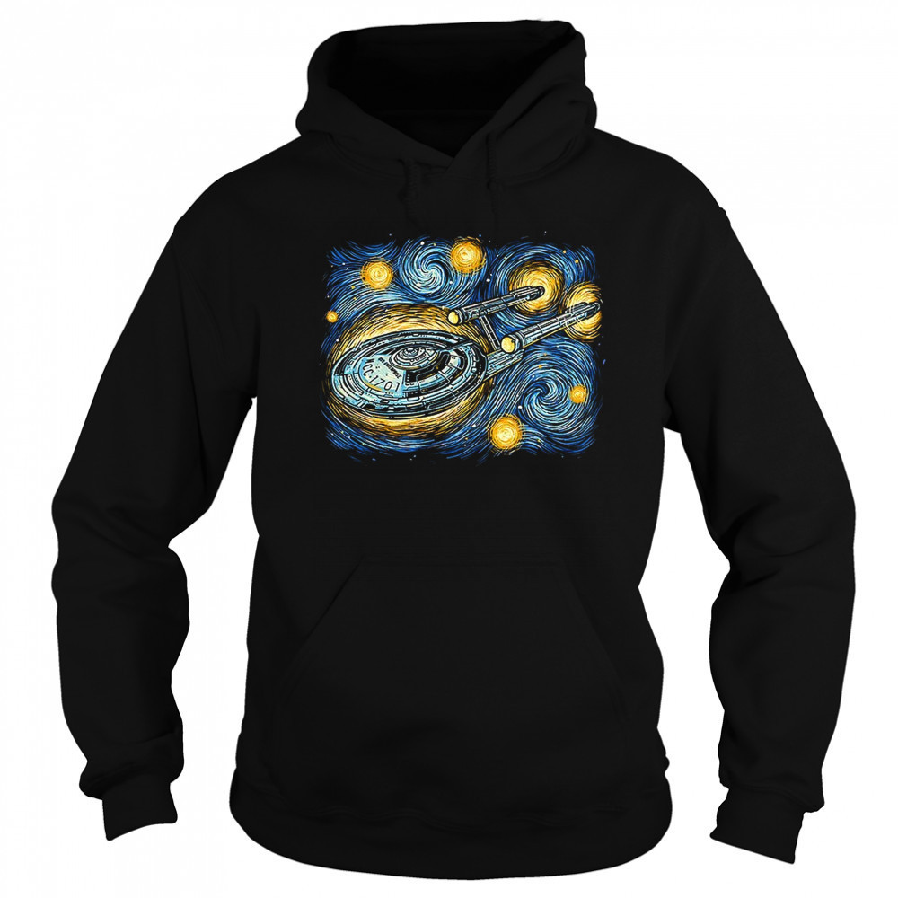 The U.S.S. Enterprise X Van Gogh’s Starry Night Starry Journey shirt Hoodie