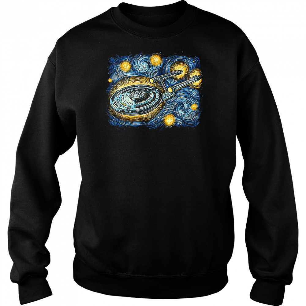 The U.S.S. Enterprise X Van Gogh’s Starry Night Starry Journey shirt Sweatshirt