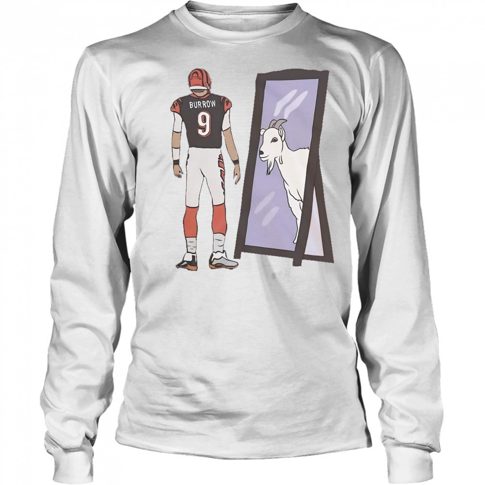 Joe Burrow Mirror Goat Cincinnati Football T-Shirt Long Sleeved
