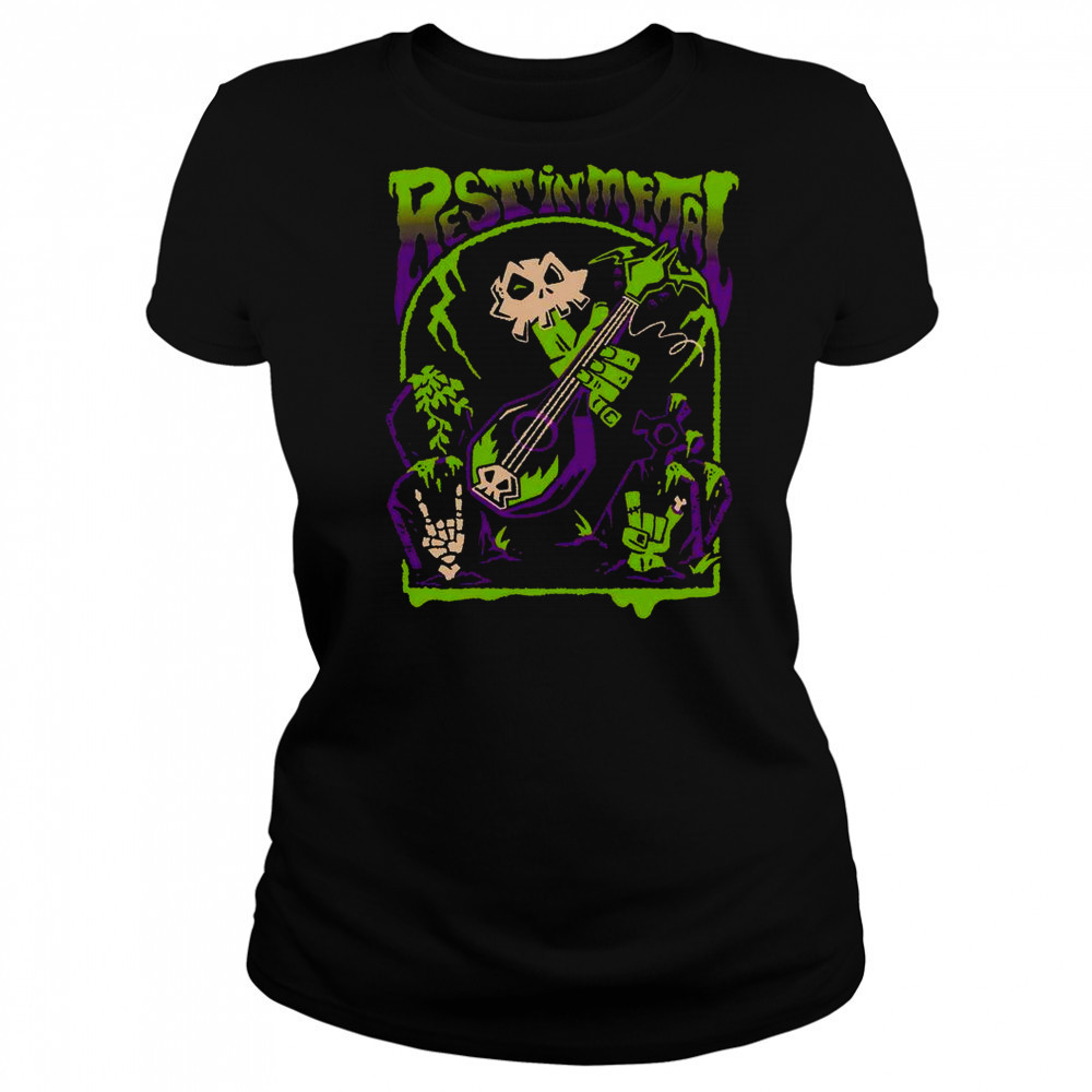 Rest In Metal Skull Zombie Rock And Roll Shredfest T-Shirt Women's T-shirt