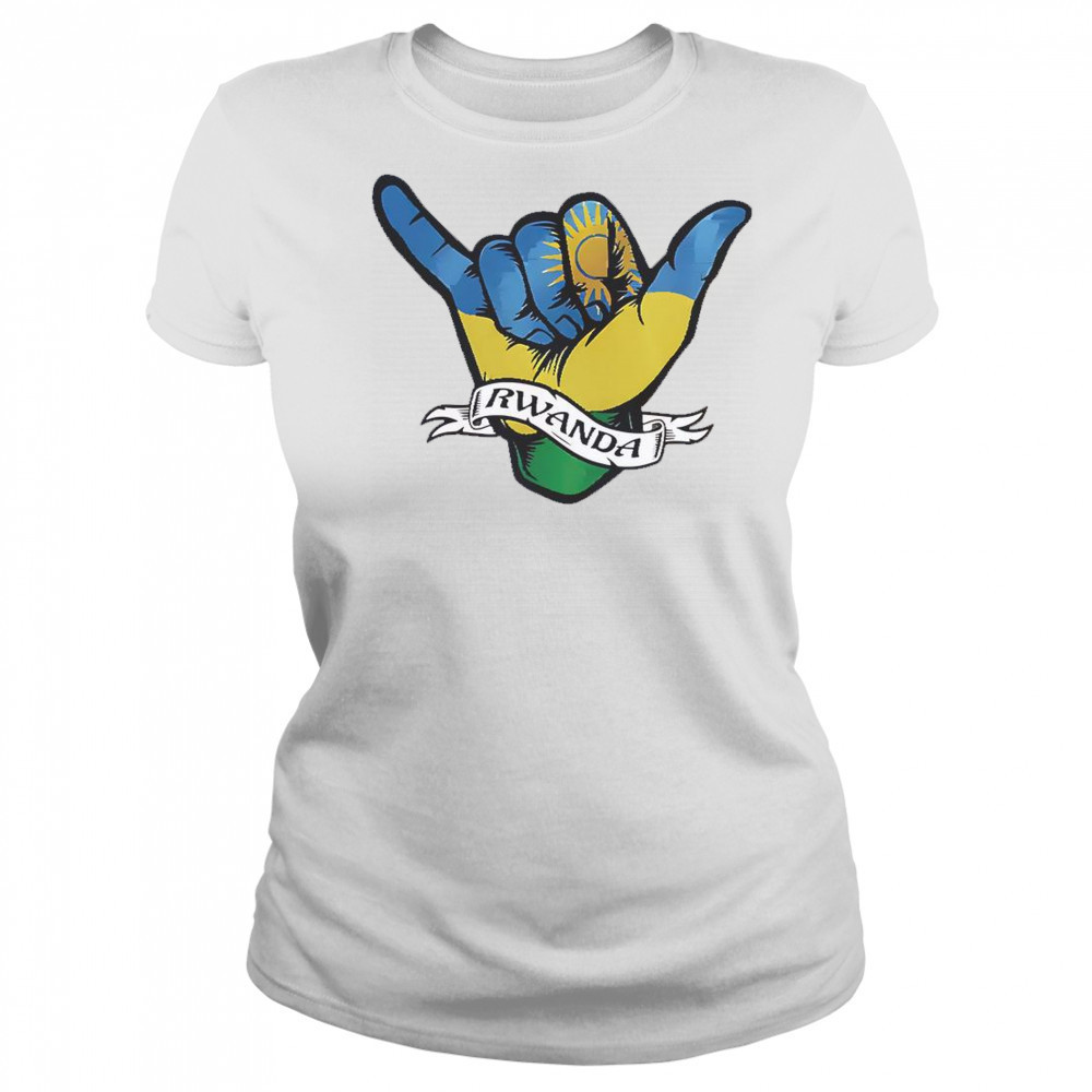 Rwanda Flag Shaka Hand Symbol T-Shirt Women's T-shirt