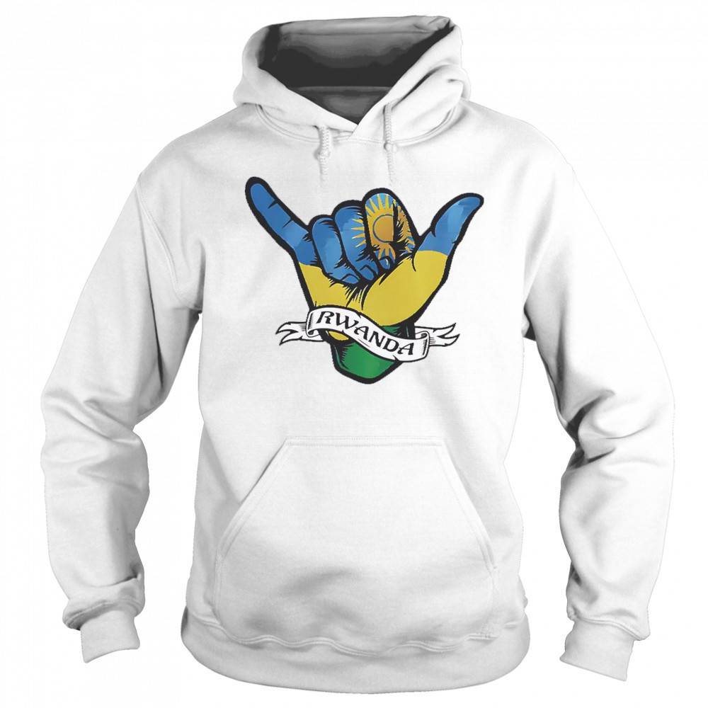 Rwanda Flag Shaka Hand Symbol T-Shirt Hoodie