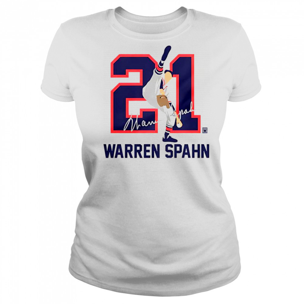 Teambrown Warren Spahn Baseball Hall Of Fame Member Signature T-Shirt Women's T-shirt