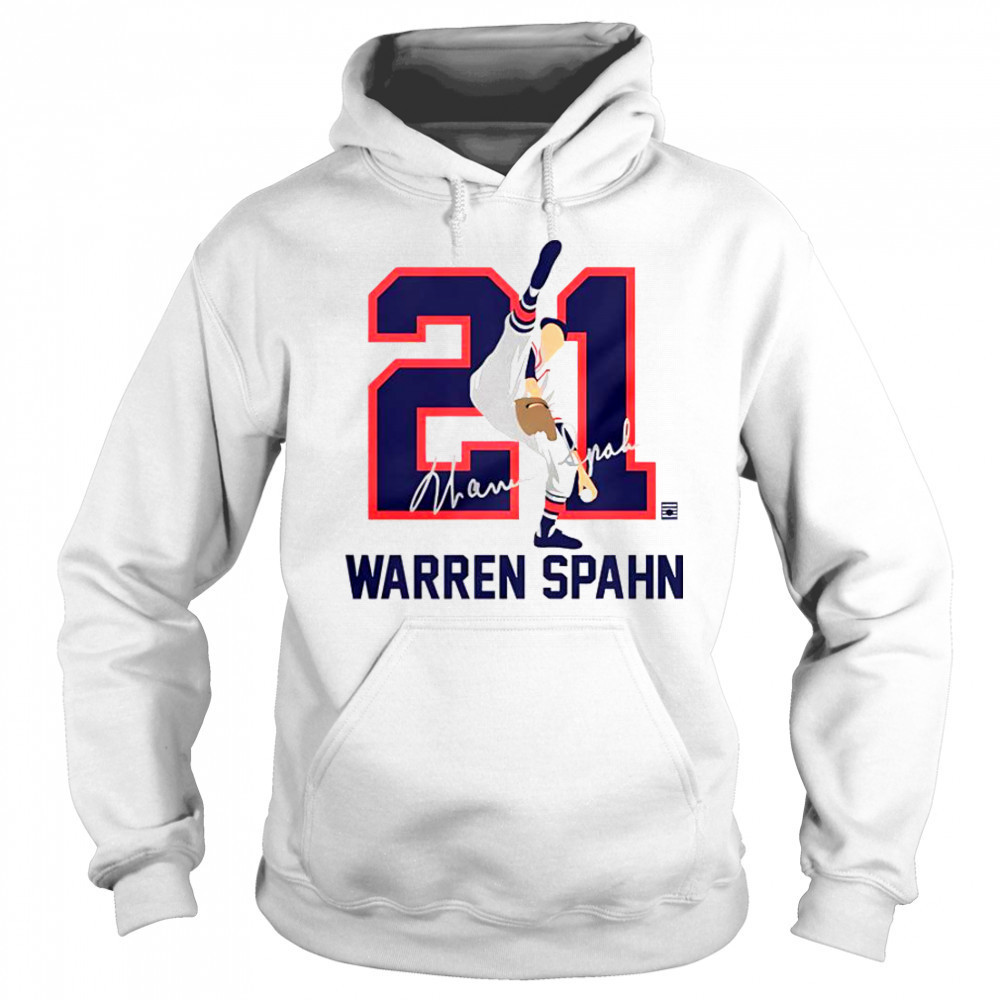 Teambrown Warren Spahn Baseball Hall Of Fame Member Signature T-Shirt Hoodie