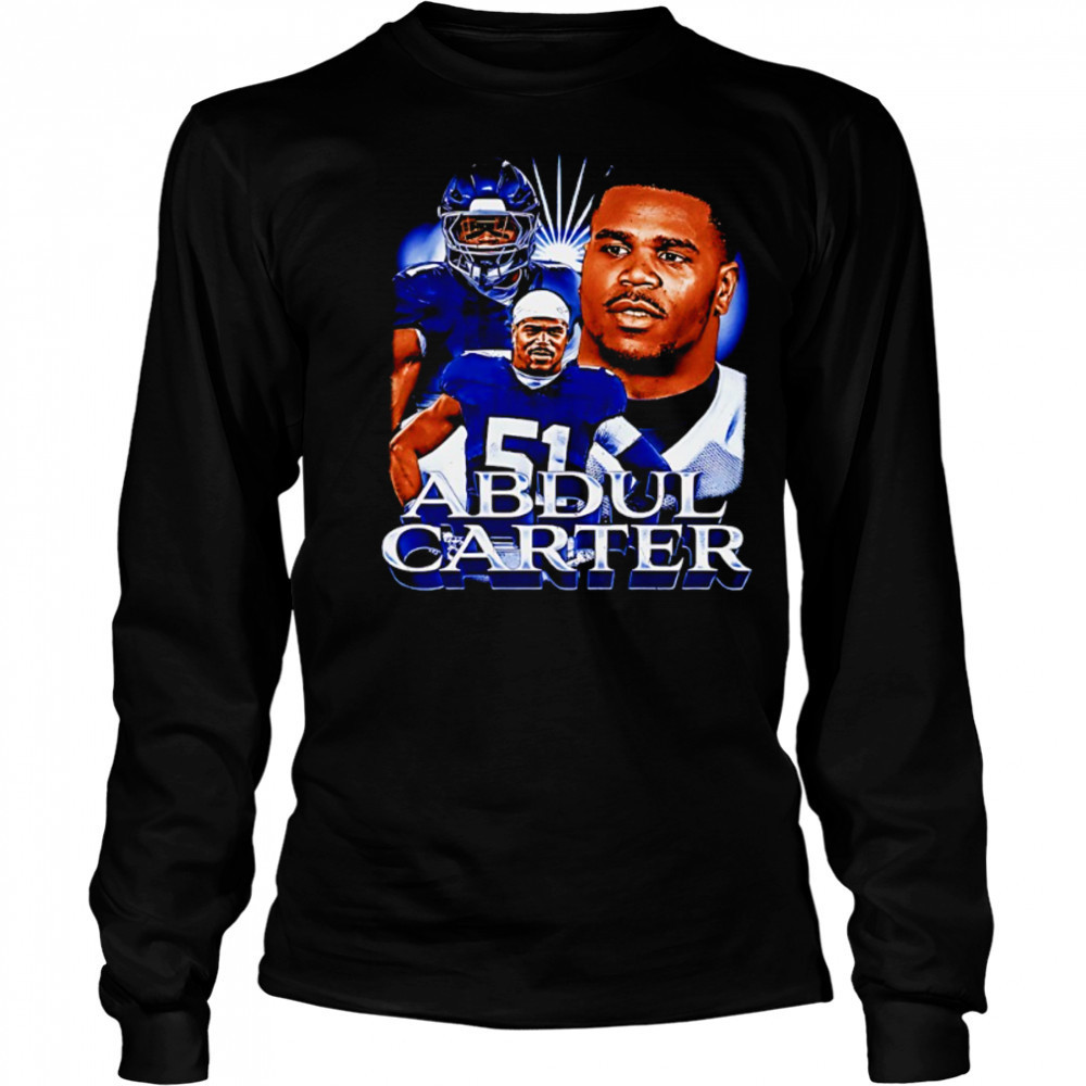 Abdul Carter New York Giants graphic vintage sports shirt Long Sleeved