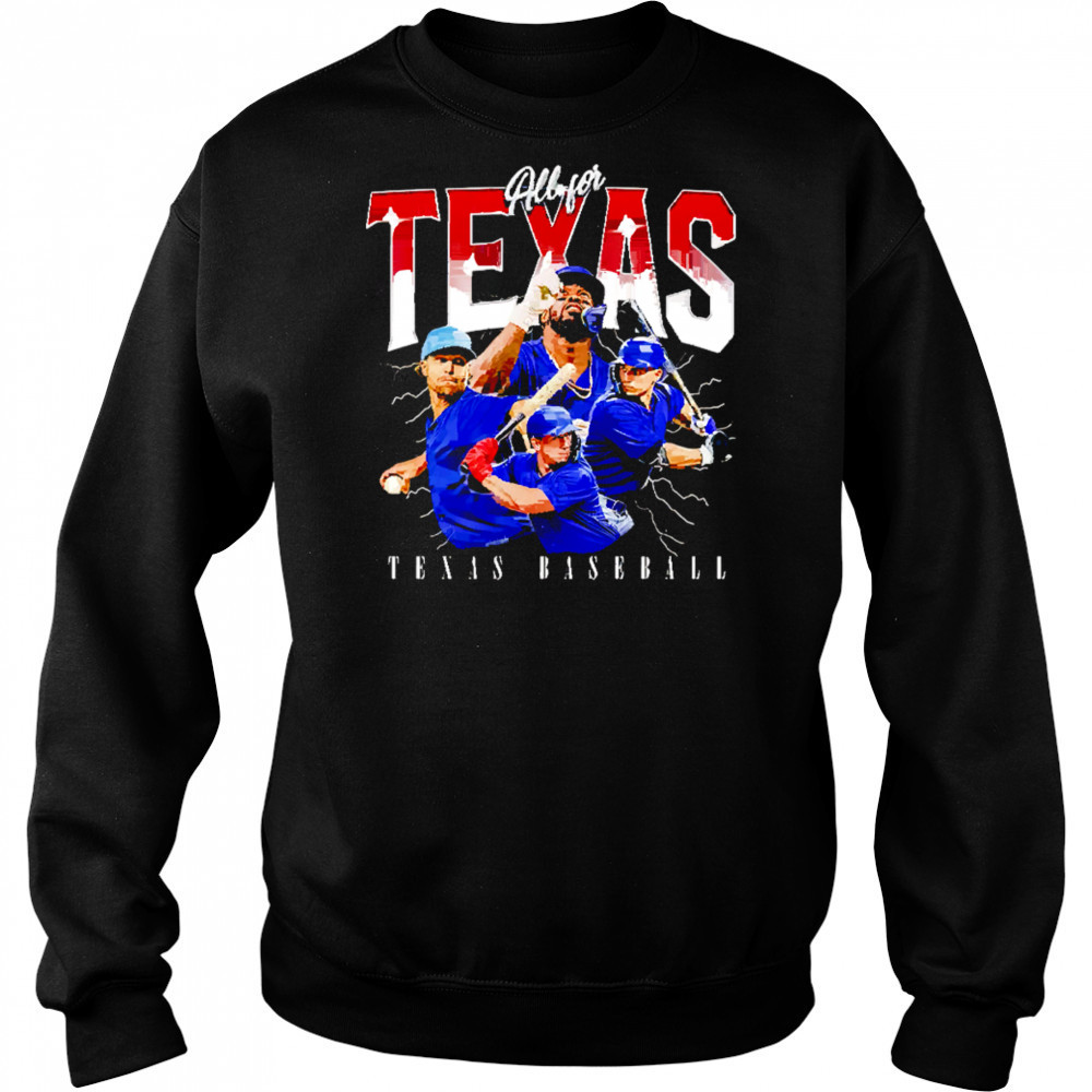 All for Texas baseball team MLBPA shirt Sweatshirt