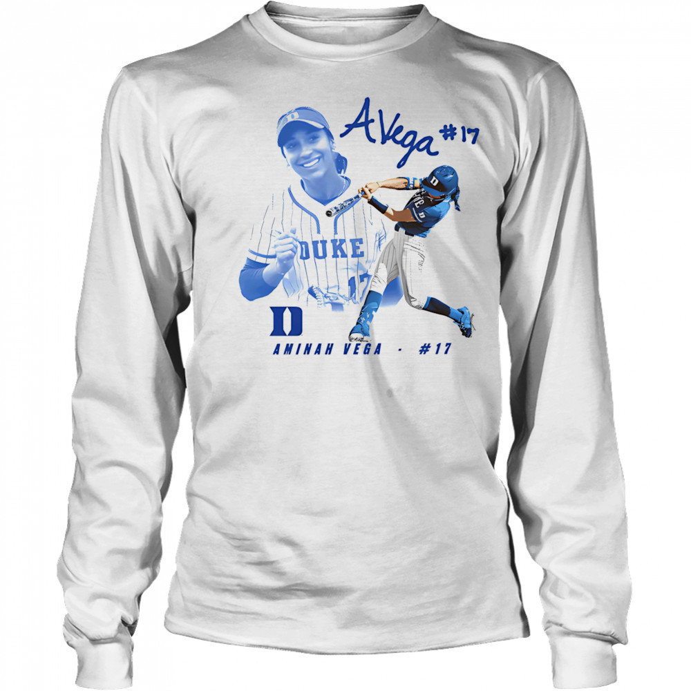 Aminah Vega Duke baseball portrait shirt Long Sleeved