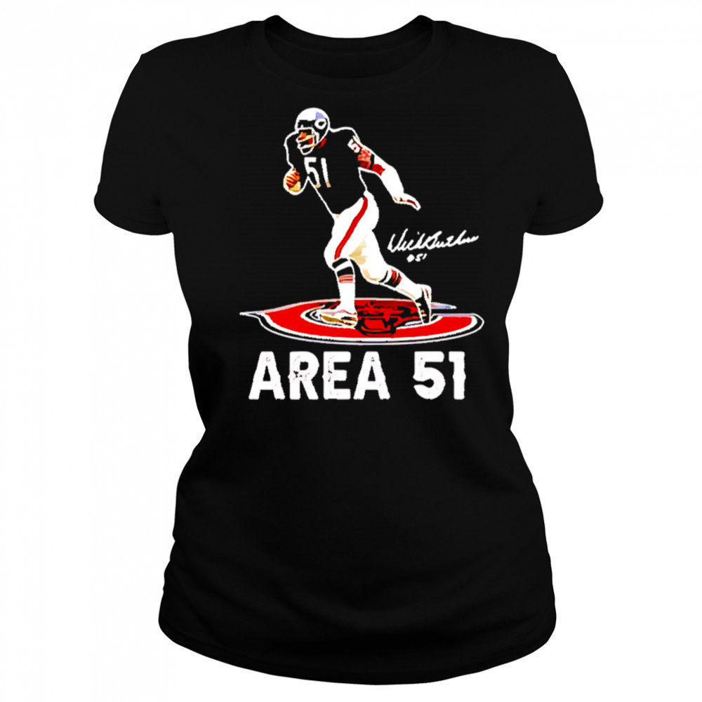 Area 51 dick butkus chicago bears signature shirt Women's T-shirt