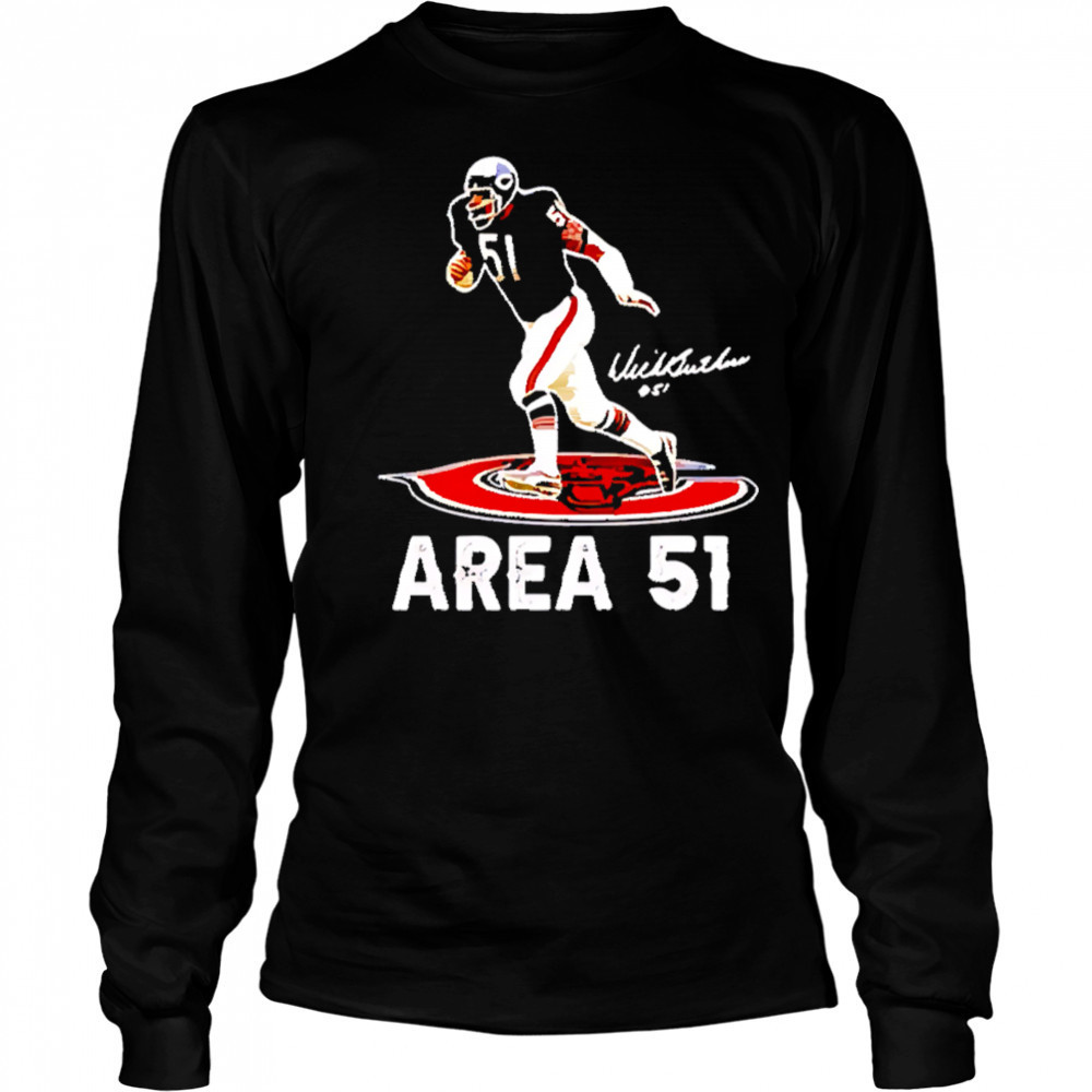 Area 51 dick butkus chicago bears signature shirt Long Sleeved