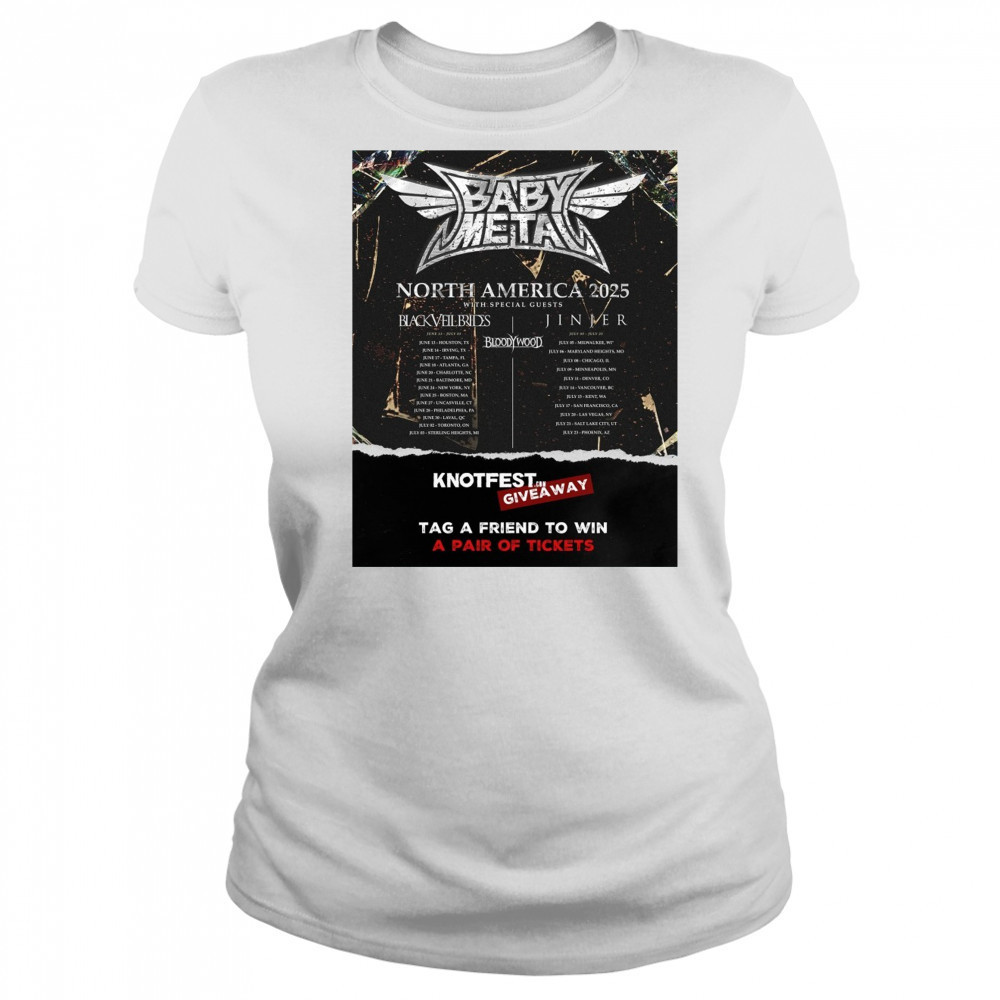 Babymetal North America June – July 2025 With Special Guests Black Veil Brides Jinjer Poster t-shirt Women's T-shirt