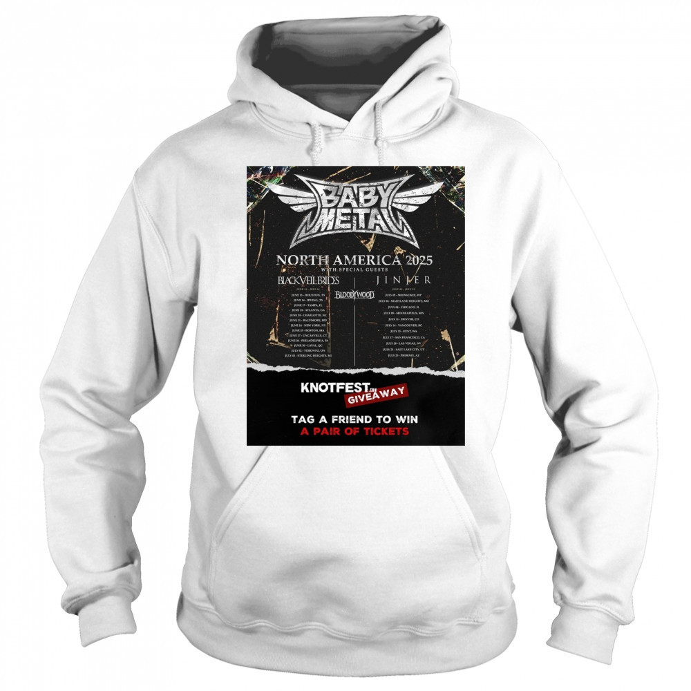 Babymetal North America June – July 2025 With Special Guests Black Veil Brides Jinjer Poster t-shirt Hoodie
