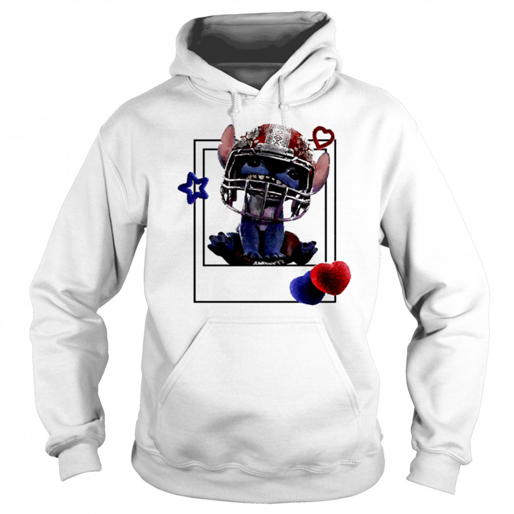 Blue Alien Disney Stitch Football Polaroid shirt Hoodie