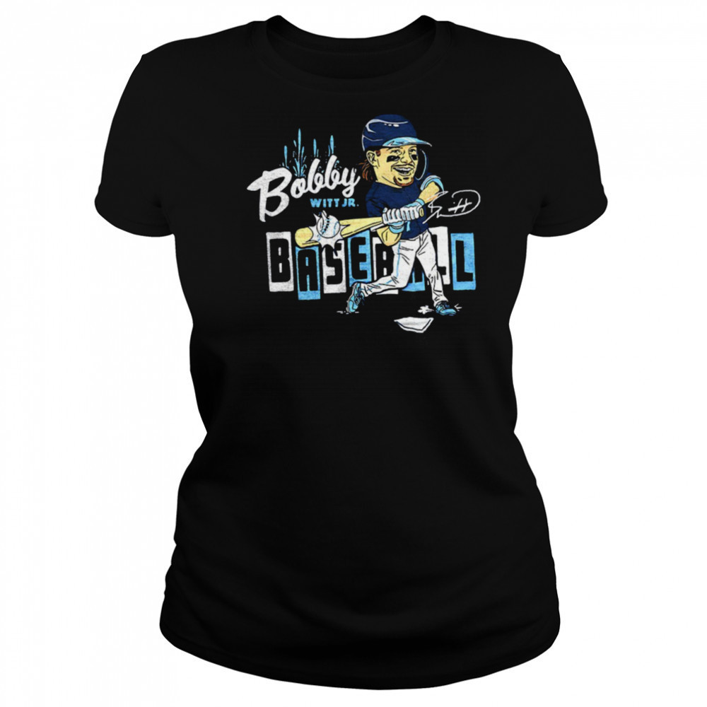 Bobby Witt Jr. #7 Kansas City Royals baseball caricature shirt Women's T-shirt