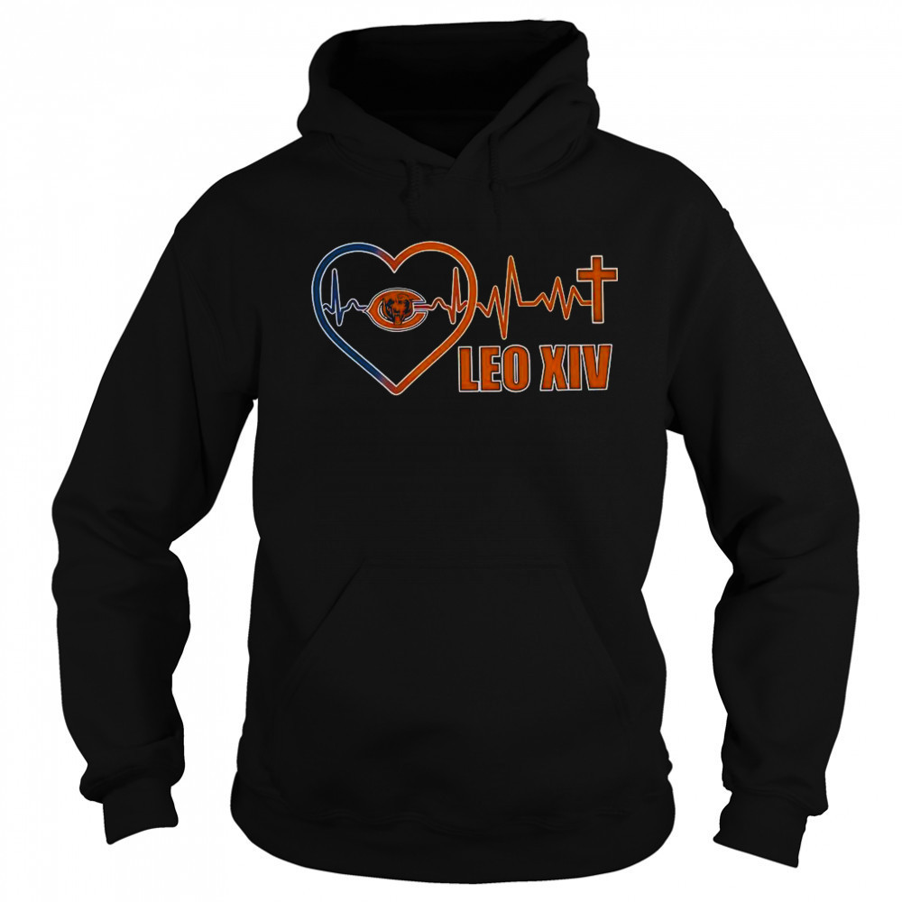 Chicago Bears Pope LEO XIV Heartbeat T-Shirt Hoodie