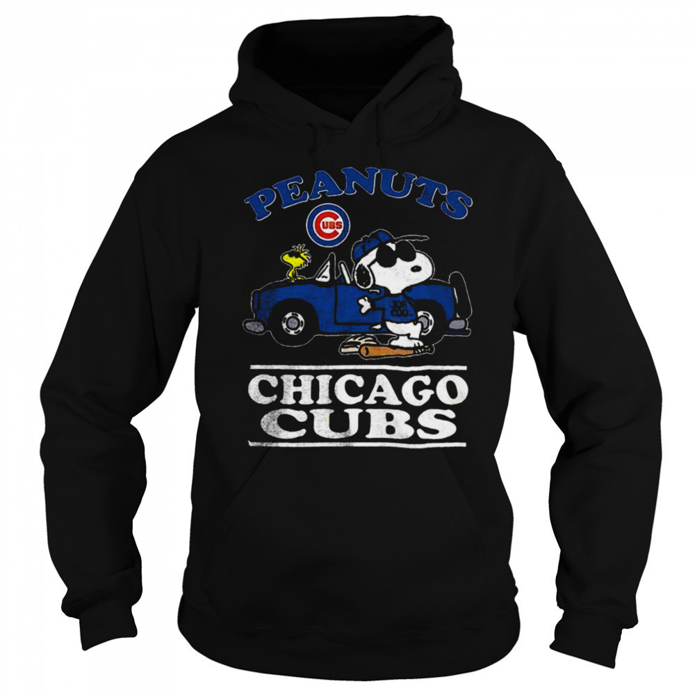 Chicago Cubs Peanuts Snoopy driving car shirt Hoodie