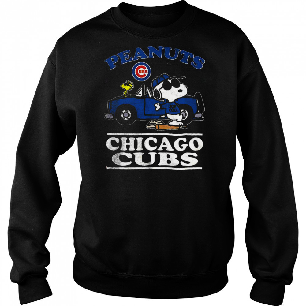 Chicago Cubs Peanuts Snoopy driving car shirt Sweatshirt