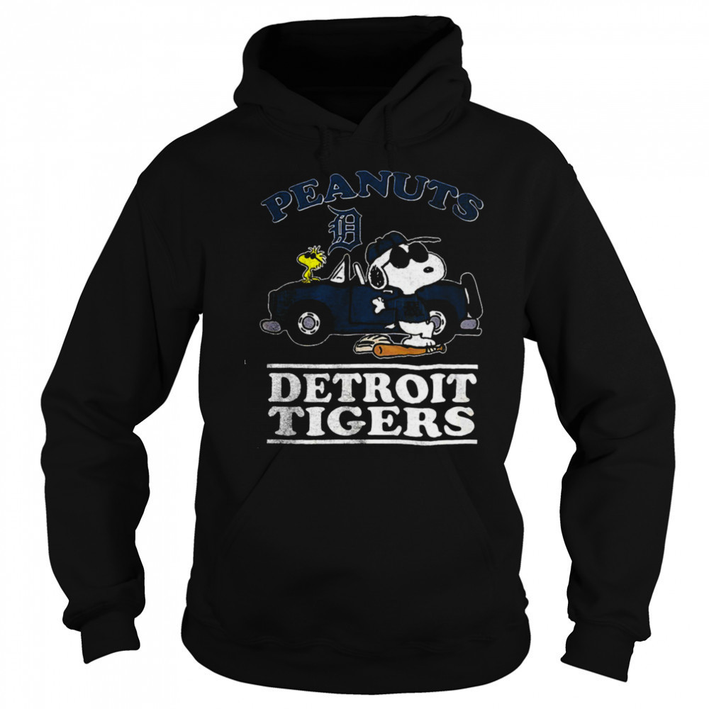 Detroit Tigers Peanuts Snoopy driving car shirt Hoodie