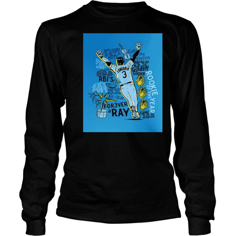 Evan Longoria returns on June 7 to officially retire as a Tampa Bay Ray-Rays Leader 1471 Hits t-shirt Long Sleeved