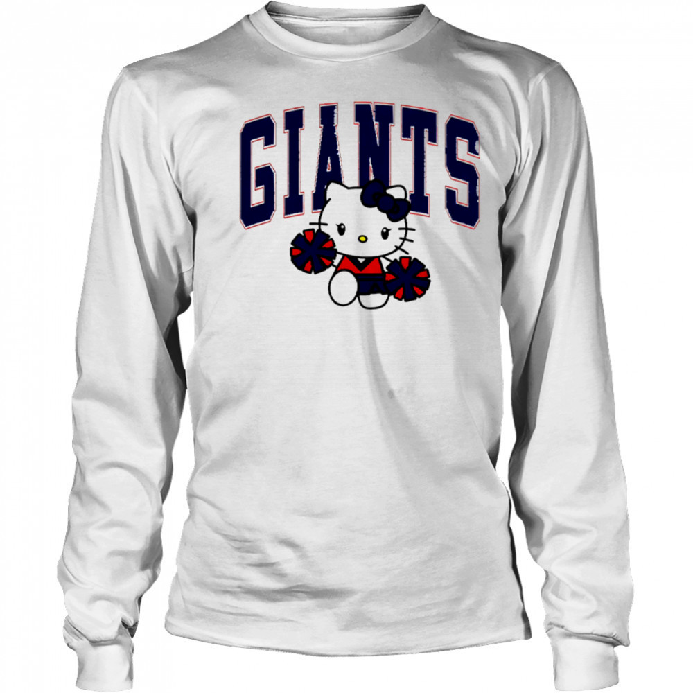 Hello Kitty Cheerleader New York Giants Football shirt Long Sleeved