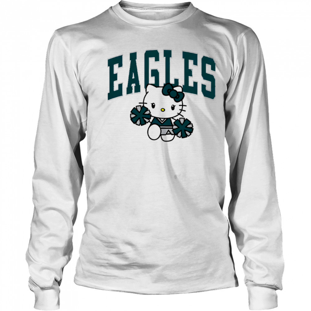 Hello Kitty Cheerleader Philadelphia Eagles Football shirt Long Sleeved