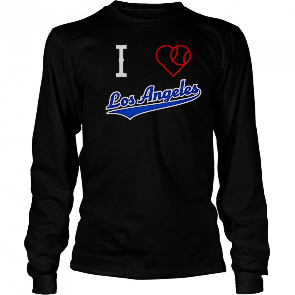 I Love Los Angeles Baseball T-Shirt Long Sleeved