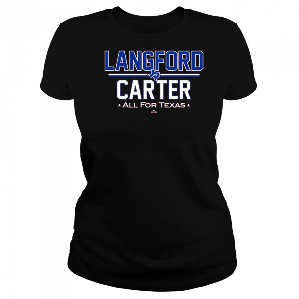 Langford Carter All for Texas MLBPA Texas Rangers t-shirt Women's T-shirt