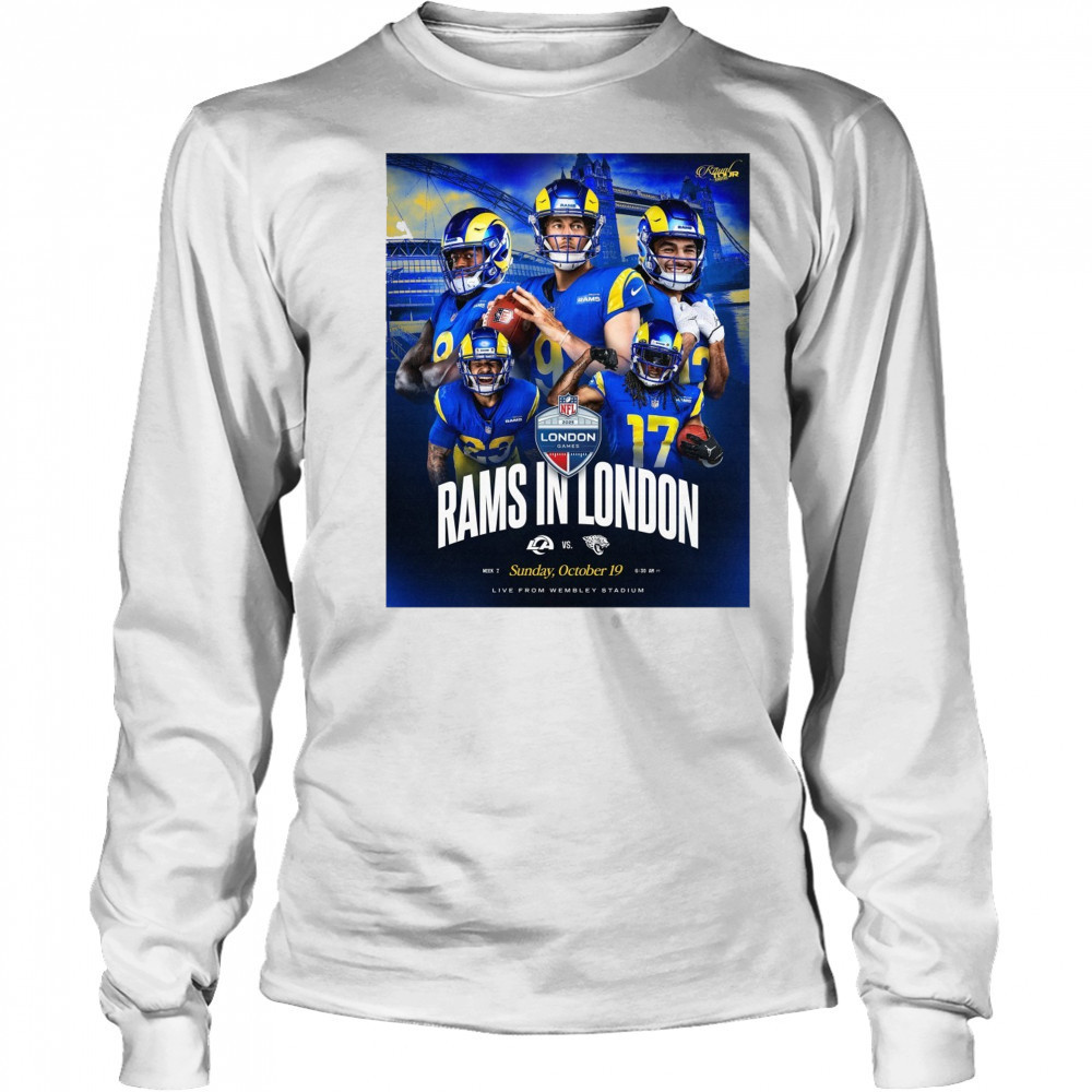 Los Angeles Rams Vs Jacksonville Jaguars In London Week 7 Sunday October 19 2025 Poster t-shirt Long Sleeved